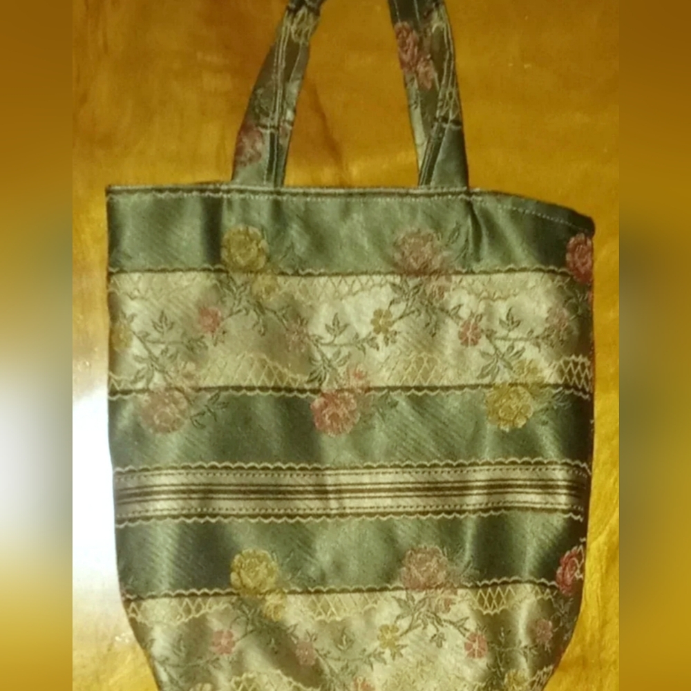 Women's Handmade Floral Pattern Fabric Handbag Purse Shoulder Bag